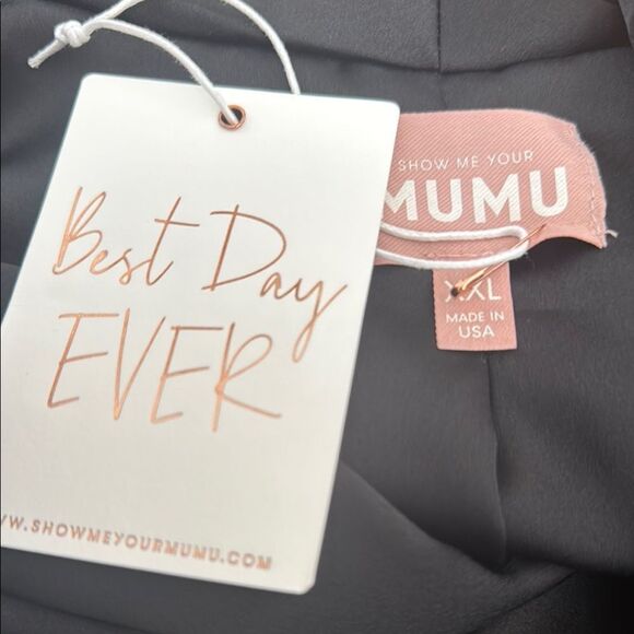 Show me your Mumu Black luxe satin Felix blazer NWT XXL - Picture 4 of 5